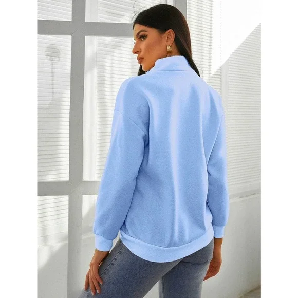 🌟 minimalist Half Zip Kangaroo Pocket Sweatshirt - Picture 10 of 11